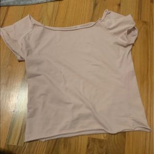 Pink off the shoulder brandy top